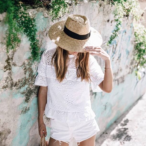 Anthropologie Emery Eyelet White Lace Top Teamed With  Levi's Wedgie High Wa...
