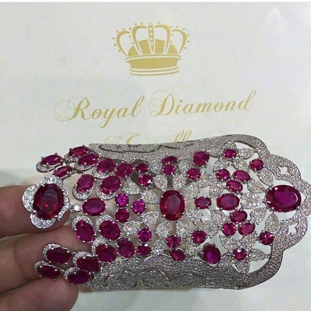 Ruby & Diamond bangle Royal diamond jewellery...