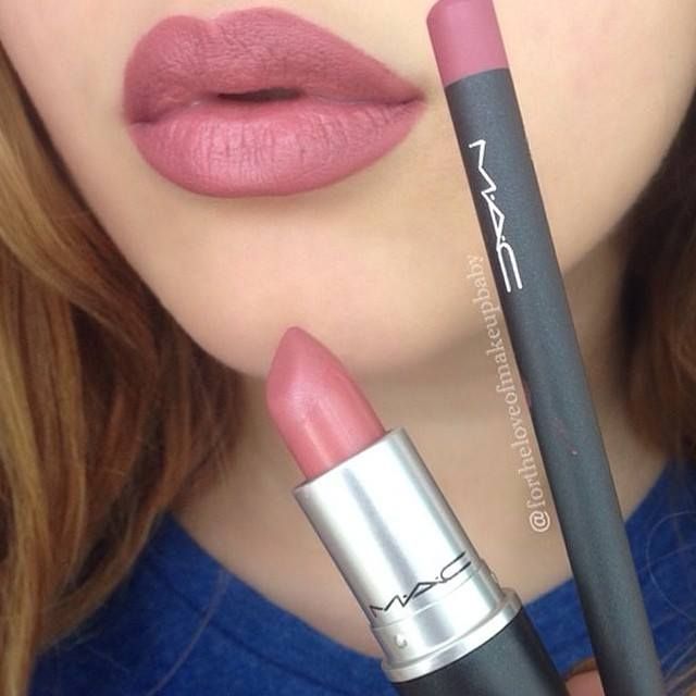 Obsessed with the lip combo! MAC Soar lip liner with MAC Brave lipstick...