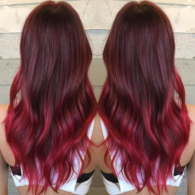 Burgundy Red Ombre | 15 Ombre Hair Color Ideas...