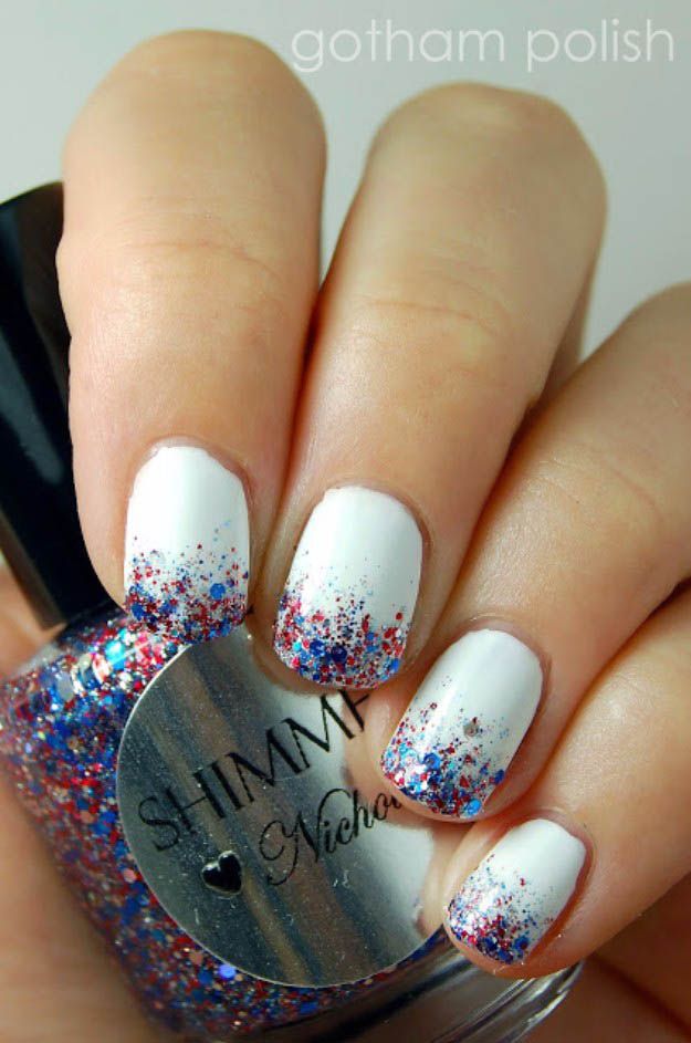 Confetti and Fireworks | Fun 4th Of July Nail Designs To Show Your Love For Amer...