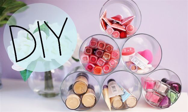 Repurposed Candle Jars | 13 Fun DIY Makeup Organizer Ideas For Proper Storage...