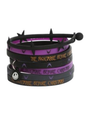 The Nightmare Before Christmas Black And Purple Rubber Bracelet 7 Pack...