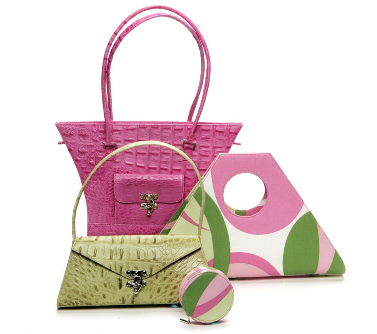 Poesis Pink & Green Handbags...