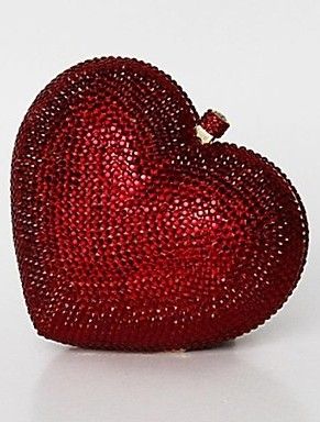 [USD $ 103.19] Lovely Red Crystal Heart Clutch Wedding Box