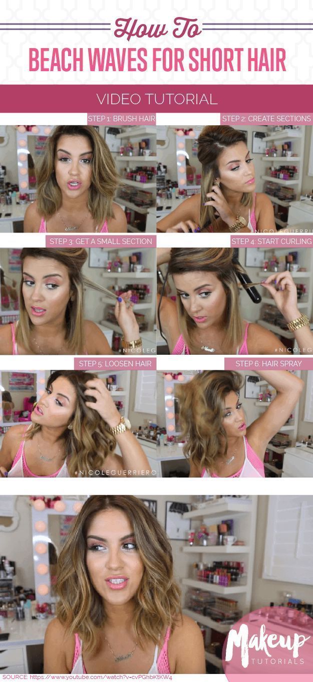 How To: Effortless Beach Waves For Short Hair | DIY Hairstyle Tutorials, check i...