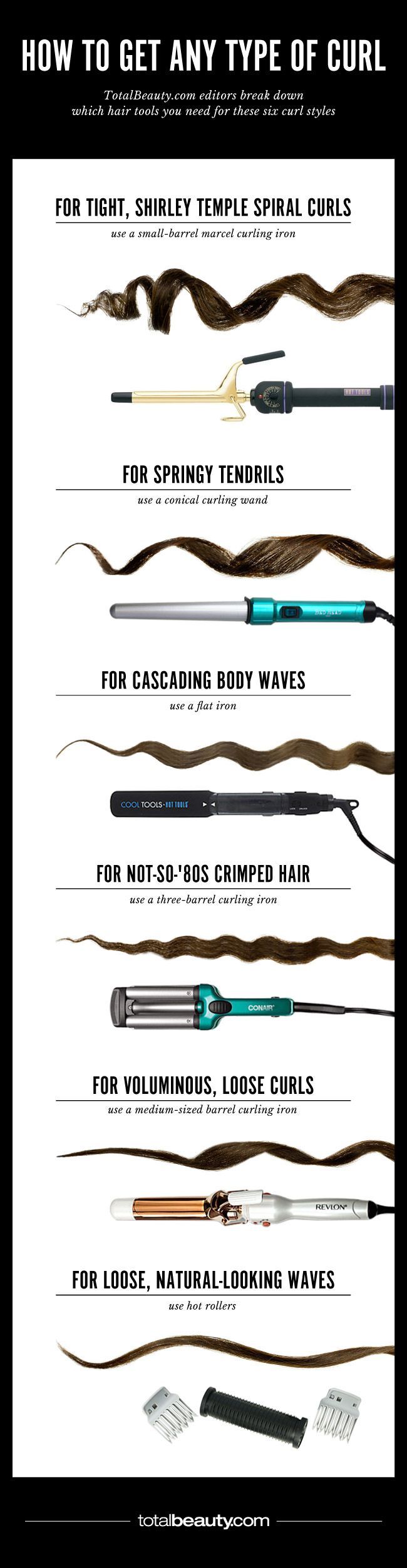 6 Curling Irons For Any Type Of Curl | Beauty Tips And Hairstyle Ideas by Makeup...