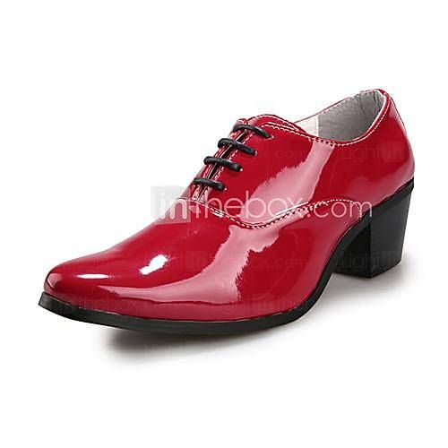 [USD $ 19.99] Leather Men's Chunky Heel Pointed Toe Oxfords with Lace-Up Sho...