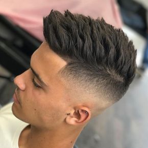 High Skin Temple Fade with Textured Spiky Hair