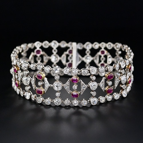 A rare and majestic Belle Epoch bracelet glistening with 12.50 carats of old min...