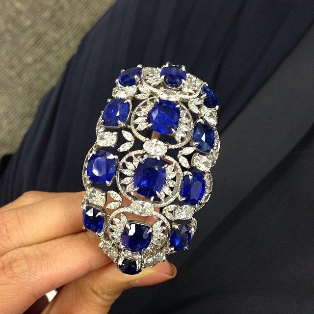 A sapphire and diamond bangle, by #Forms, to be offered on May 27 Christie’s i...