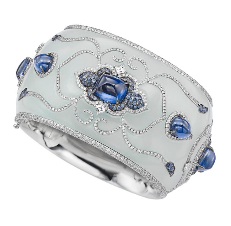 Boghossian Inlay Bracelet with sapphires and diamonds