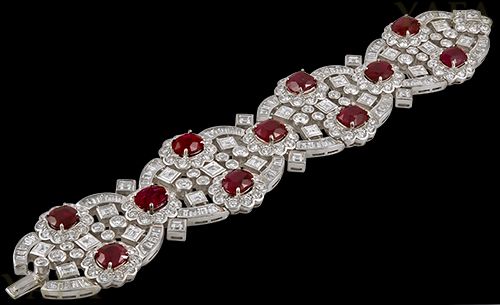 HARRY WINSTON Diamond and Burma Rubies Bracelet - Yafa Jewelry...
