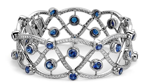 Sapphire and Diamond Lace Bracelet, Akiva Gil Company