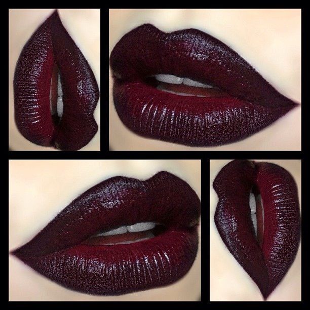 ❥ Kat Von D “Homegirl” Lipstick with MAC “Currant” Lipliner & NYX ...