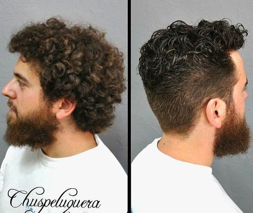 tapered men's haircut for curly hair