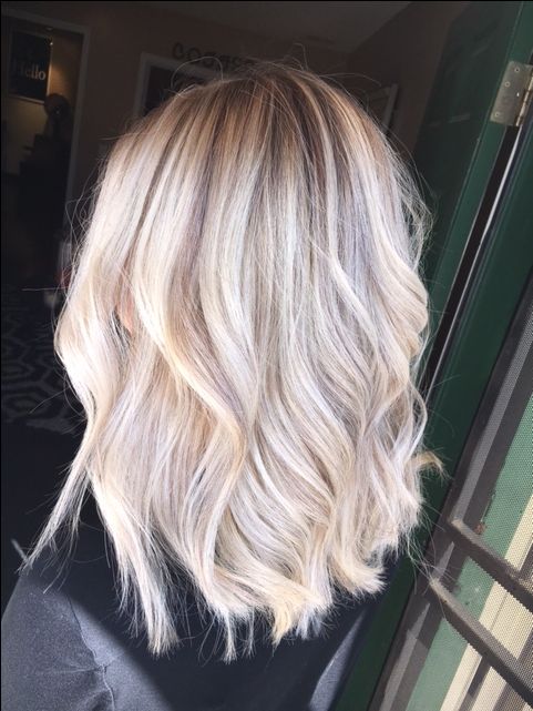 Platinum blonde with a lowlight for fall - insta: hairbysammie Fresno, CA scorpi...