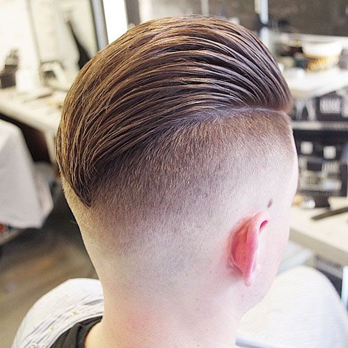 Slicked Back Hair with Disconnected Undercut
