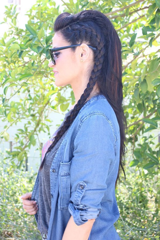 Create a faux-hawk flanked by killer French braids.