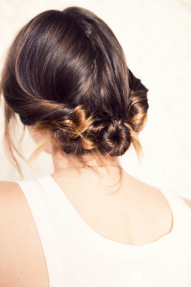 5 Hairstyles To Beat The Heat This Summer. Simple messy little buns.