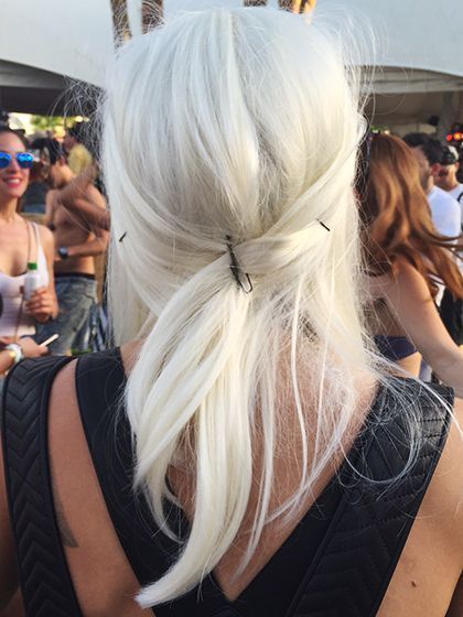 Chris McMillan's favorite music festival looks: half-up hairstyle with visible b...