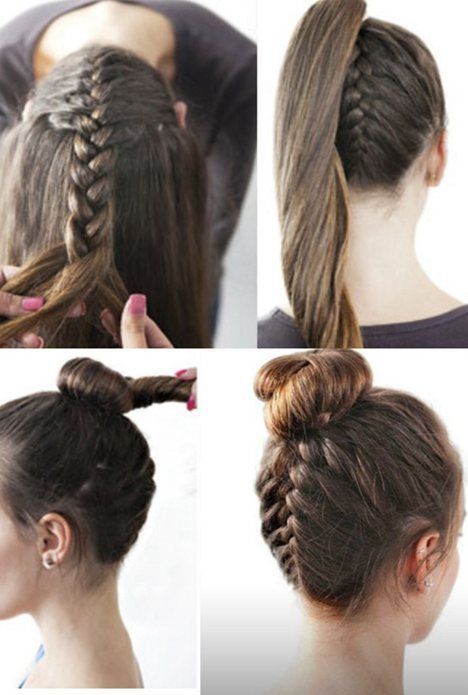 How to do Upside Down French Braid with Modern Top knot