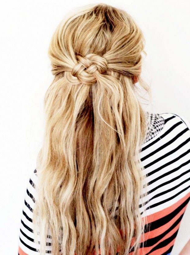 Knotted hairstyle for long hair. Great when you want a stylish look that doesn&#...