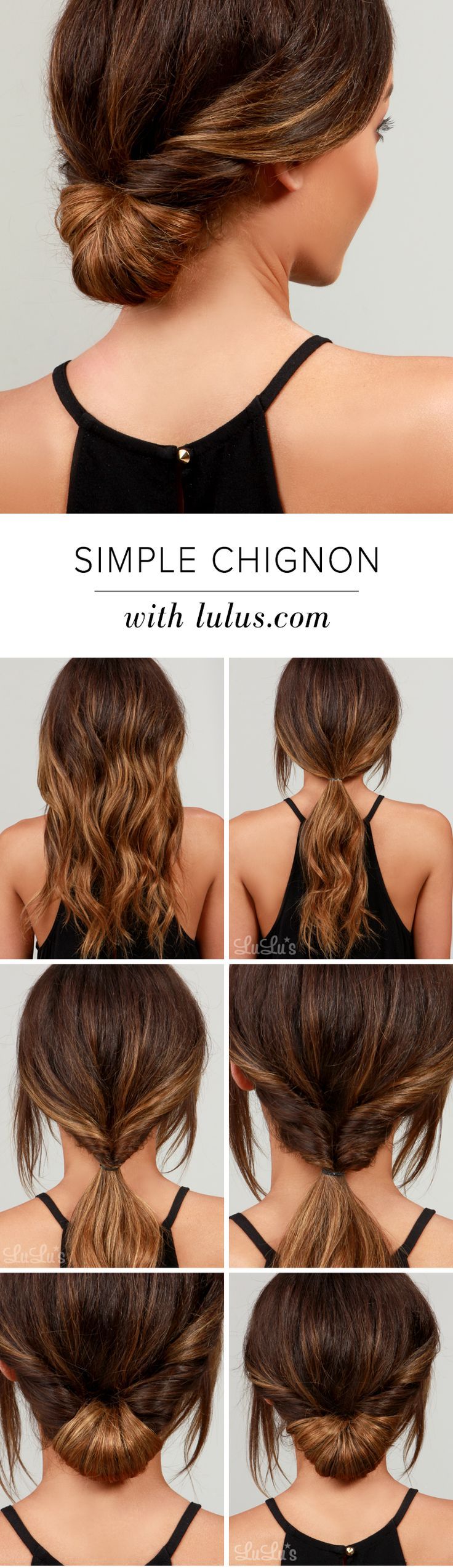 LuLu*s How-To: Simple Chignon Hair Tutorial. Step by step tutorial for getting a...