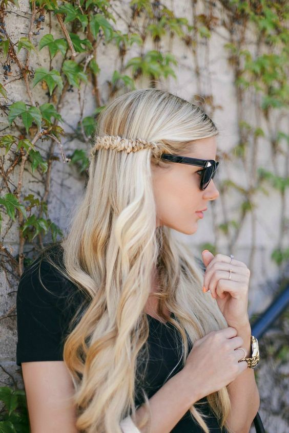 Snake Braid Tutorial. Long hair with a headband. Waves. Afternoon look. Really l...