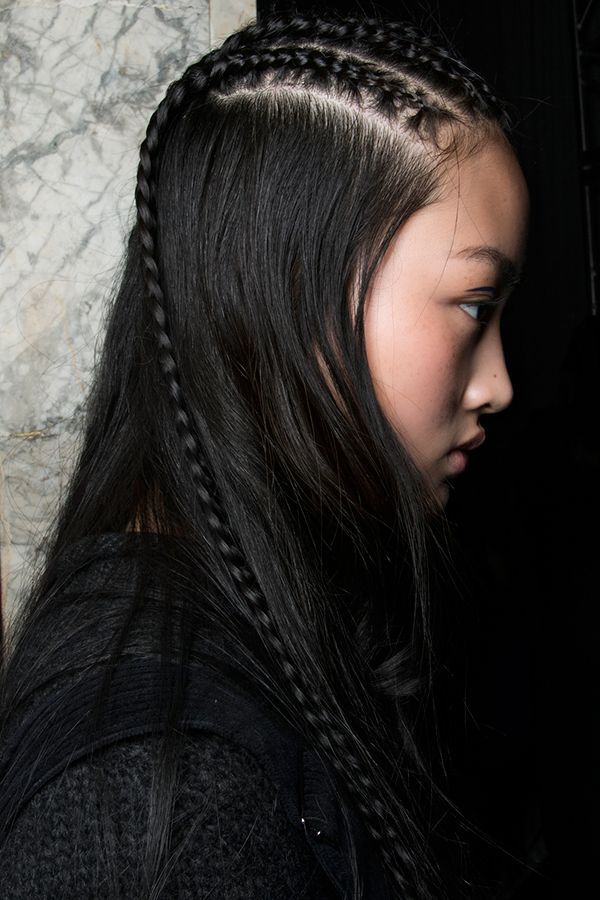 Try these not-so-basic braids from @Stylecaster | single cornrow, straight hair...