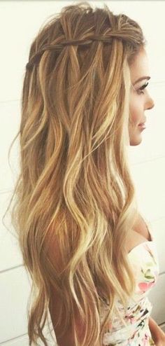 Twist braid. Long hair with waves....