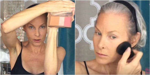 Apply bronzer and blush | Glam Makeup For Mature Skin Tutorial...