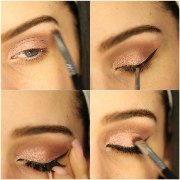 Apply eyeliner and pack on the color| Rose Gold Makeup Tutorial Perfect For Any ...