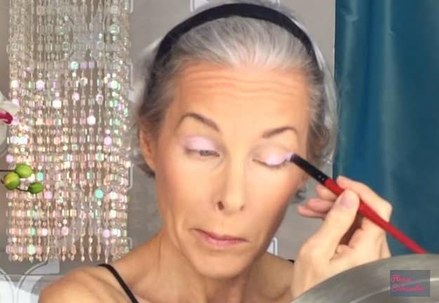 Apply eyeshadow on the lids | Glam Makeup For Mature Skin Tutorial...