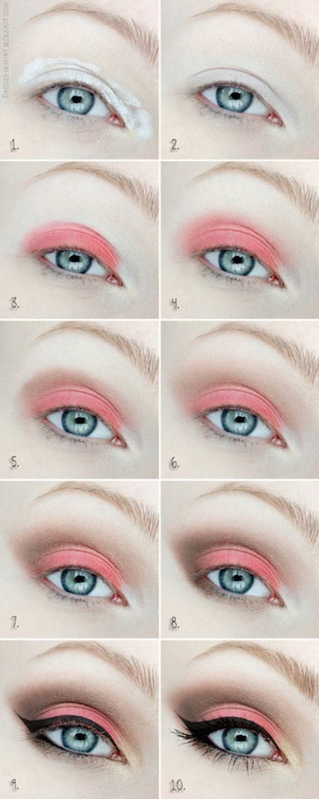 Coral Eyeshadow | Colorful Eyeshadow Tutorials | Makeup Tutorials...