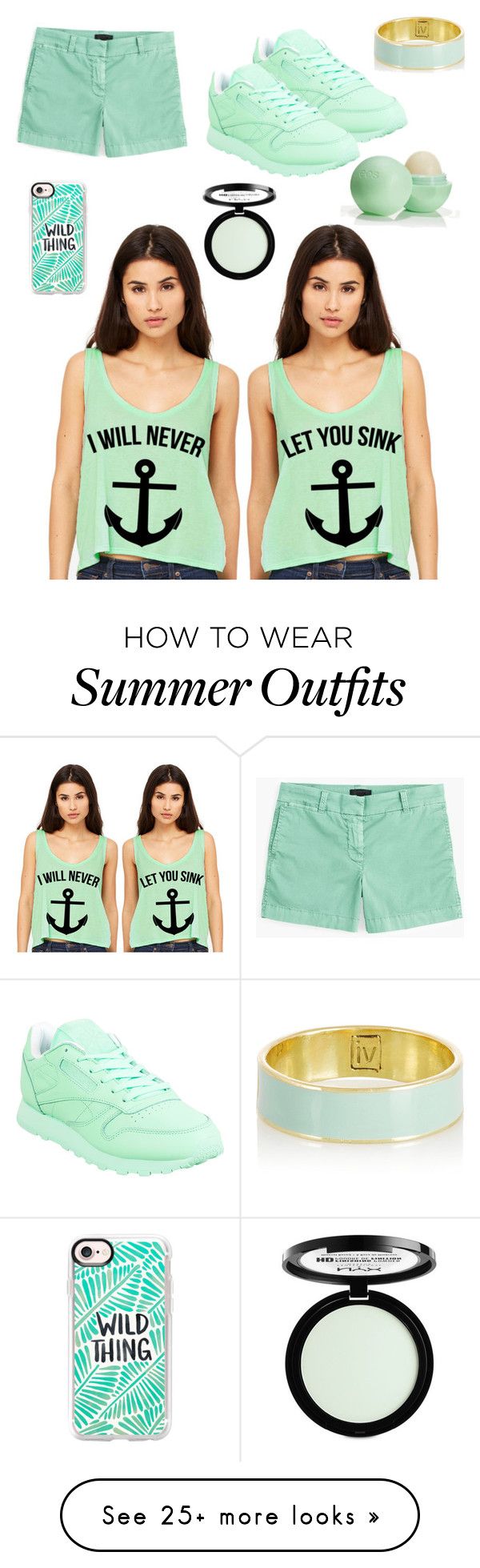 "Minty looks" by kimbrely-kay on Polyvore featuring Reebok, J.Crew, Eo...