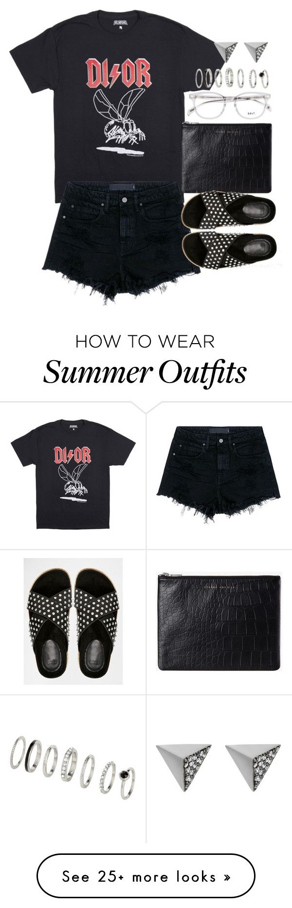 "Outfit for summer with a graphic tee and shorts" by ferned on Polyvor...