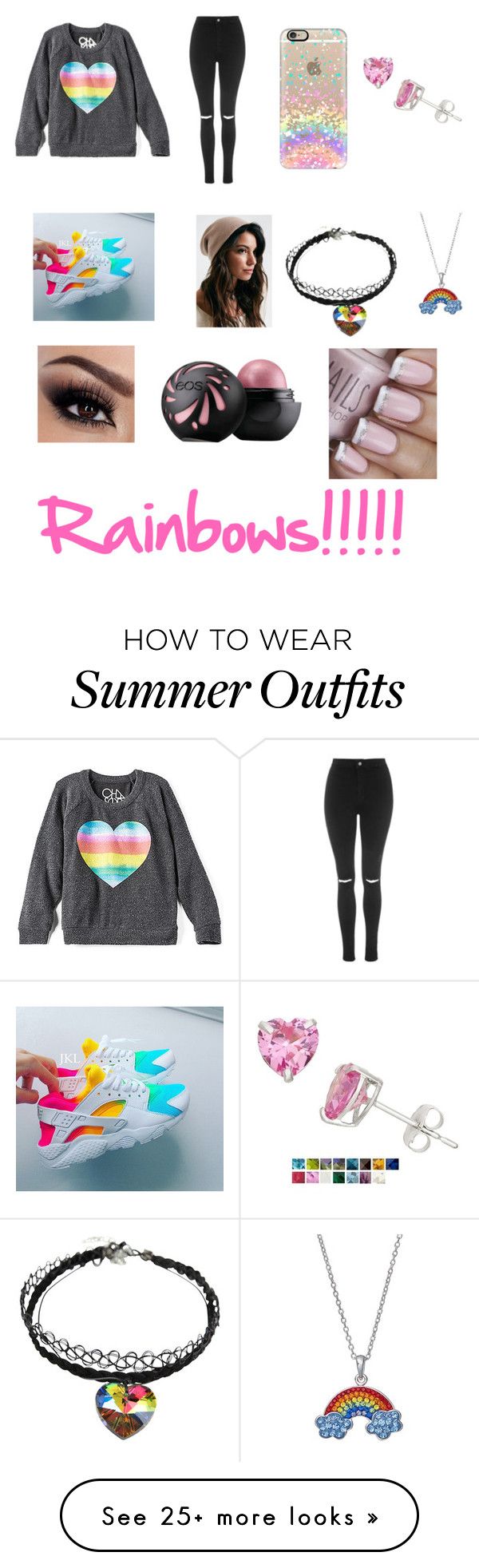 "Rainbow Outfit" by queensalma on Polyvore featuring Chaser, Topshop, ...