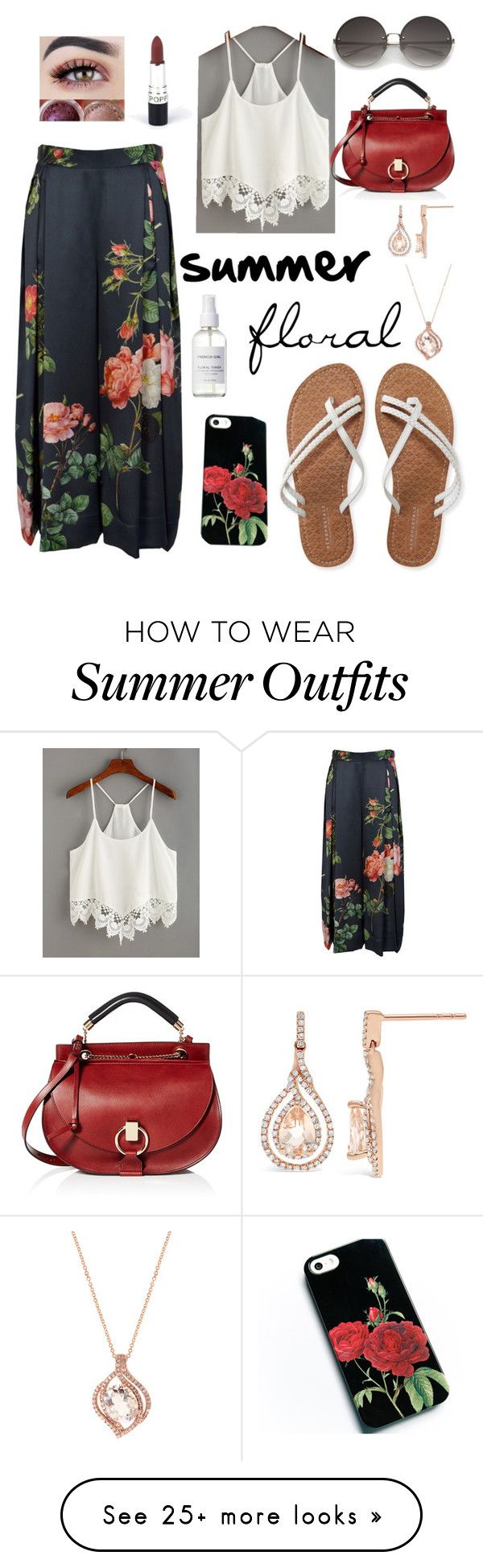 "summer floral" by nmnightmarex on Polyvore featuring French Girl, AÃ...