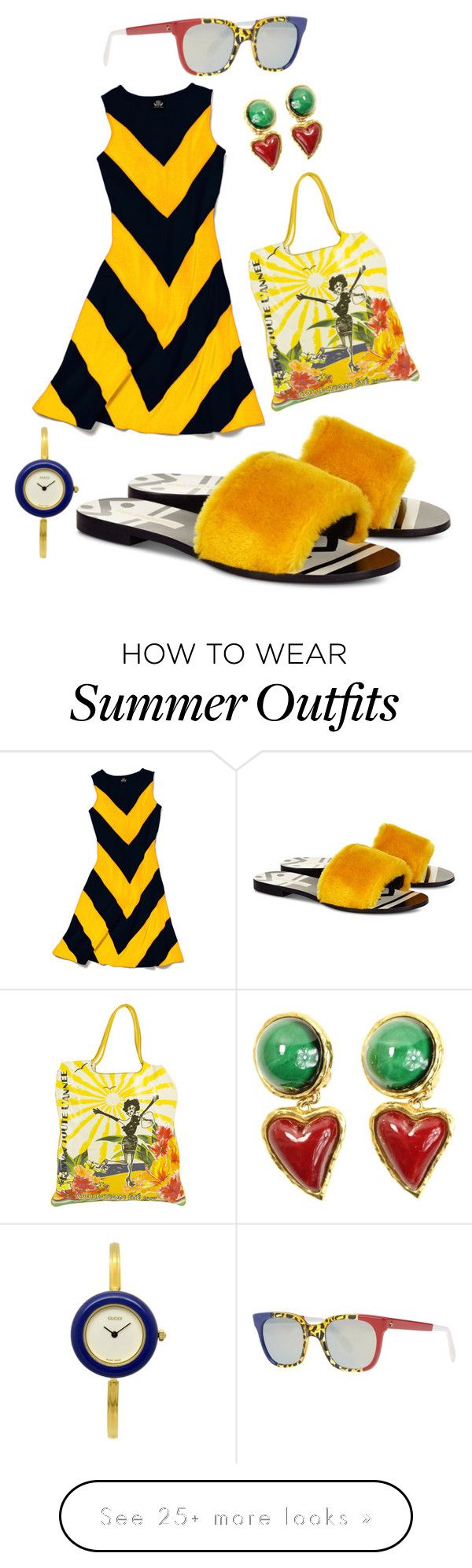 "#YellowOutfit" by jeauhall on Polyvore featuring Avec ModÃ©ration, ...