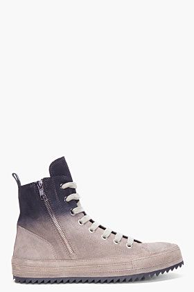 ANN DEMEULEMEESTER Taupe Ombre Suede Sneakers