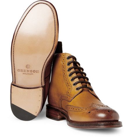 Grenson Sharp Leather Brogue Boots...