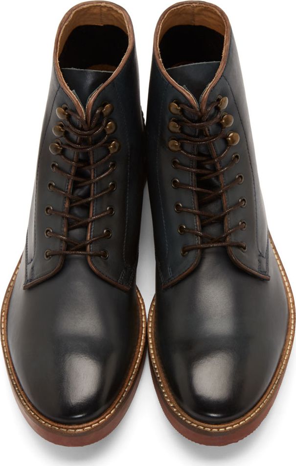 H by Hudson Deep Teal Leather McAllister Boots...