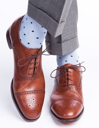 Men's blue socks with polka dots | Dapper Classics