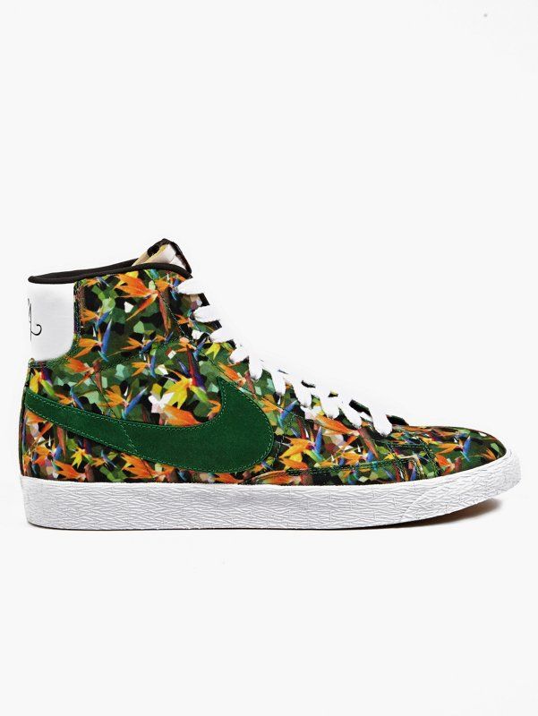 nike Green Men's Floral Print Blazer Mid VNTG QS Sneakers | oki-ni