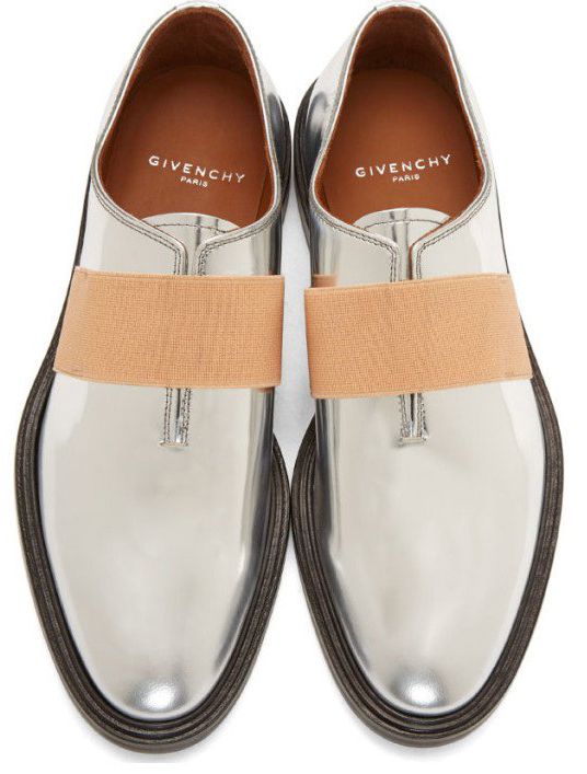Silver Leather Loafers by Givenchy.  zocko.it/LEKD4