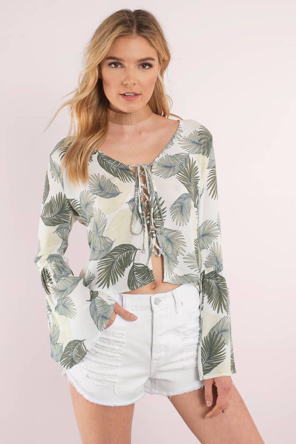 Palm Down Lace Up Top
