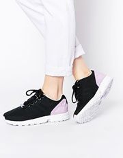 adidas Originals ZX Flux Weave Black & Lilac Sneakers