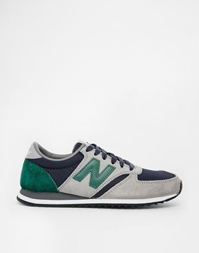 New Balance 420 Suede/Mesh Gray and Green Sneakers
