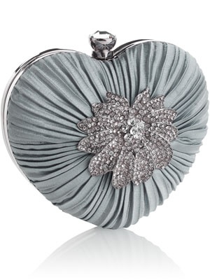 Rounded Hard Case Heart Clutch Bag